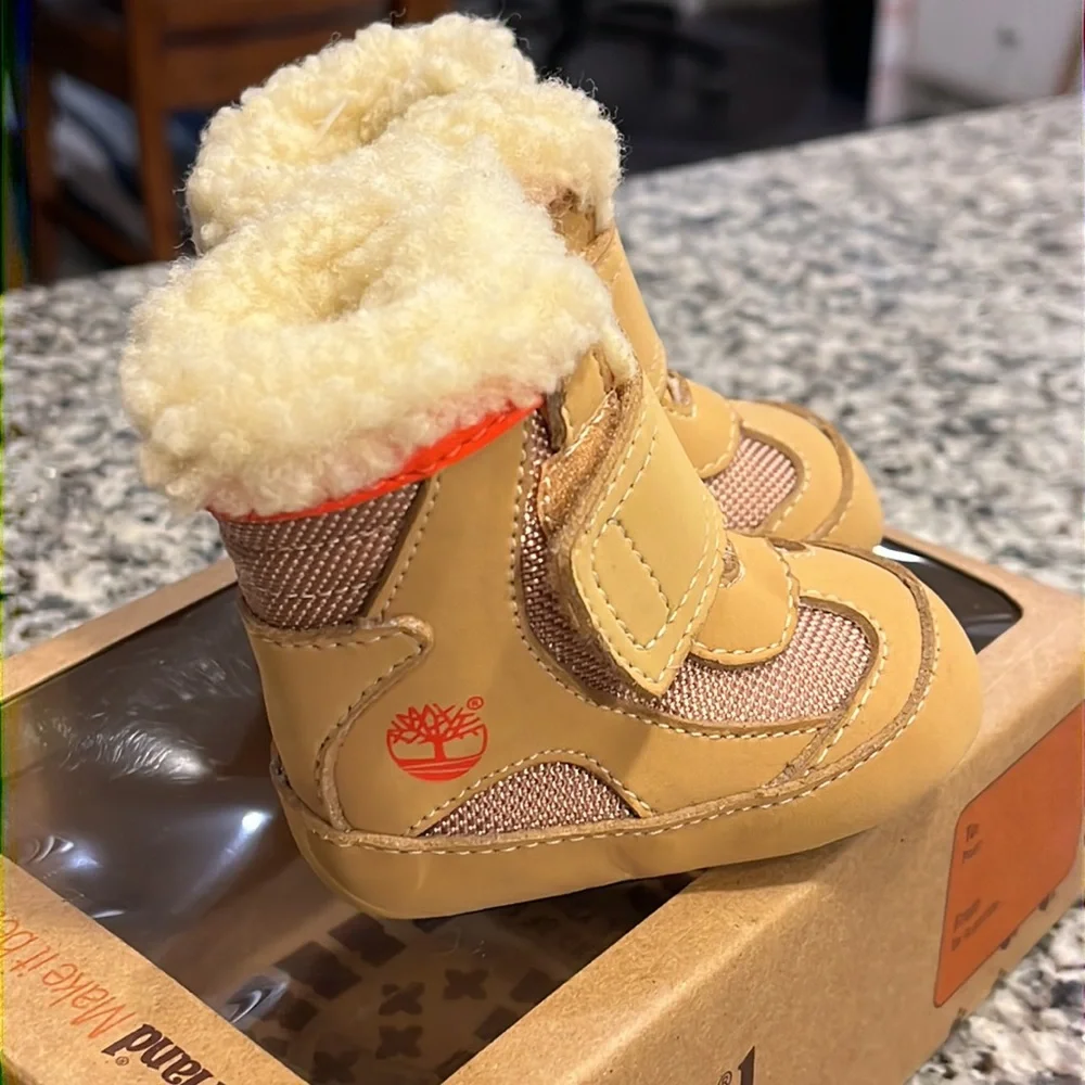 Timberland Climate Trekker Crib Booties Boots Shoes Infant Baby Sz 1, 3-6 Months